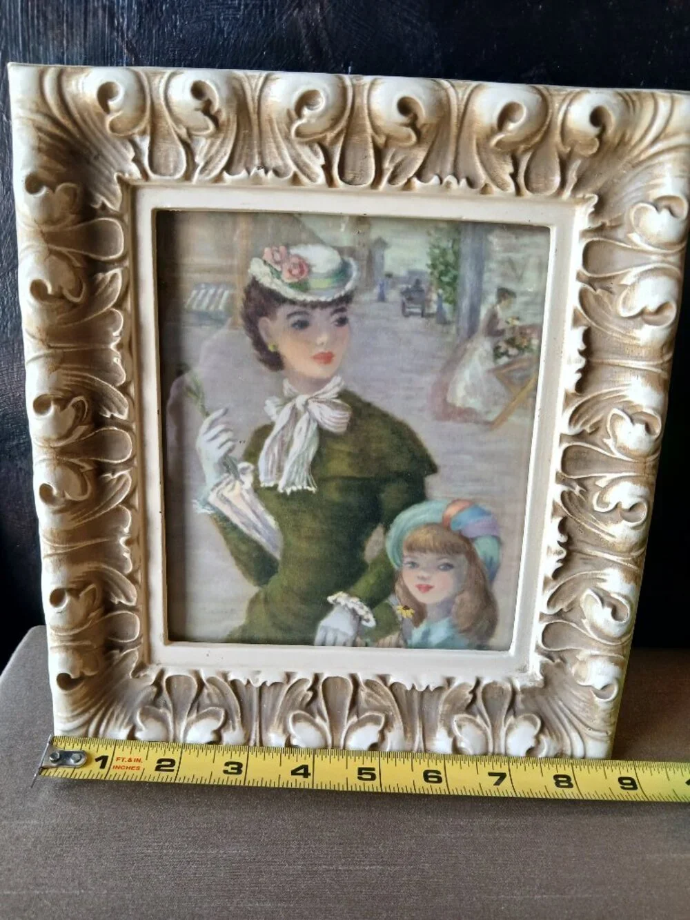 Vintage 1950s-1960s, Cherry Jeffe Huldah, Mother-Daughter, Framed